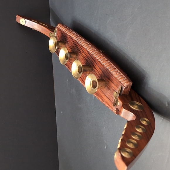 Vintage Kairali Mid-century Boho Wooden/Brass Gondola Boat Candle Holder. - Picture 2 of 11